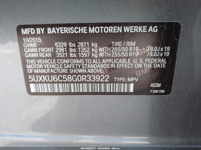 Aukcja sprzedaży 2016 Bmw X6, vin: 5UXKU6C58G0R33922, numer aukcji: 44432117
