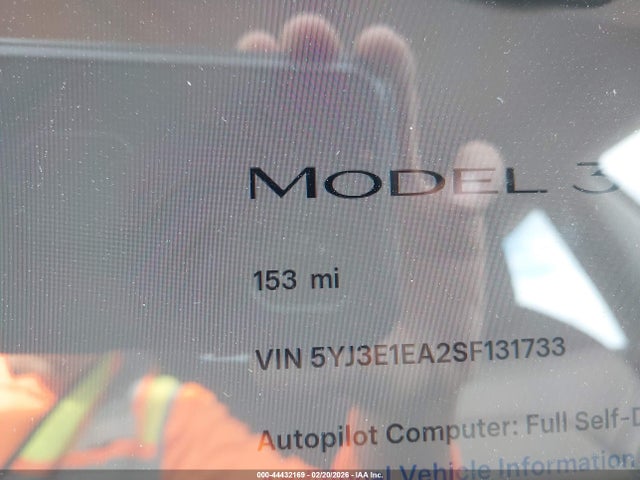 Aukcja sprzedaży 2025 Tesla Model 3, vin: 5YJ3E1EA2SF131733, numer aukcji: 44432169