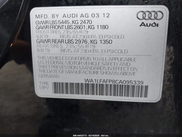 2012 AUDI Q5 WA1LFAFP8CA095339 Photo 8