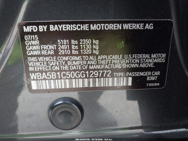 2016 BMW 535I WBA5B1C50GG129772 Photo 8