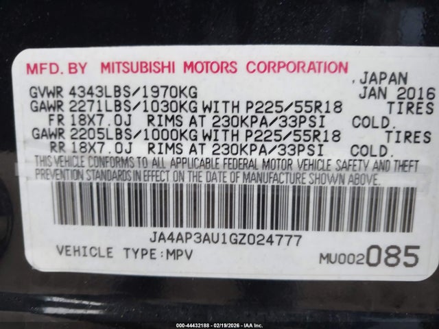 2016 MITSUBISHI OUTLANDER SPORT JA4AP3AU1GZ024777 Photo 8
