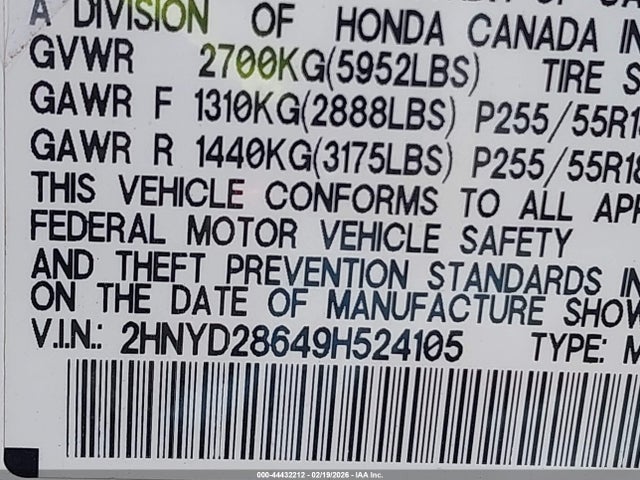 2009 ACURA MDX 2HNYD28649H524105 Photo 8