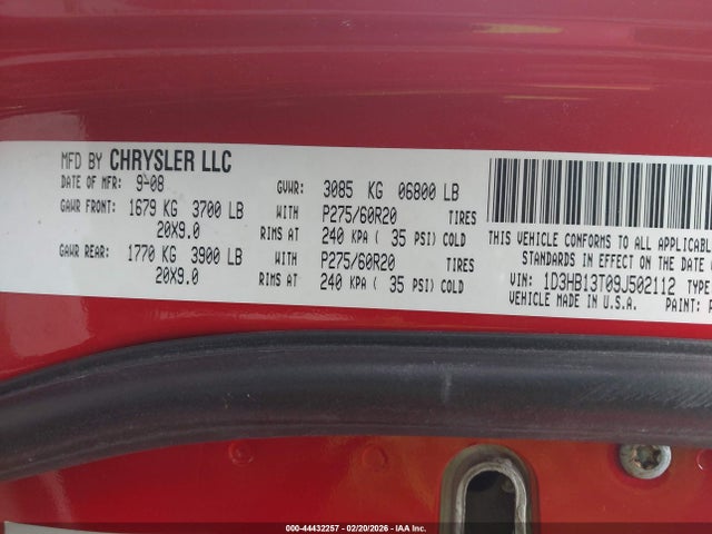Aukcja sprzedaży 2009 Dodge Ram 1500 Slt/sport/trx, vin: 1D3HB13T09J502112, numer aukcji: 44432257