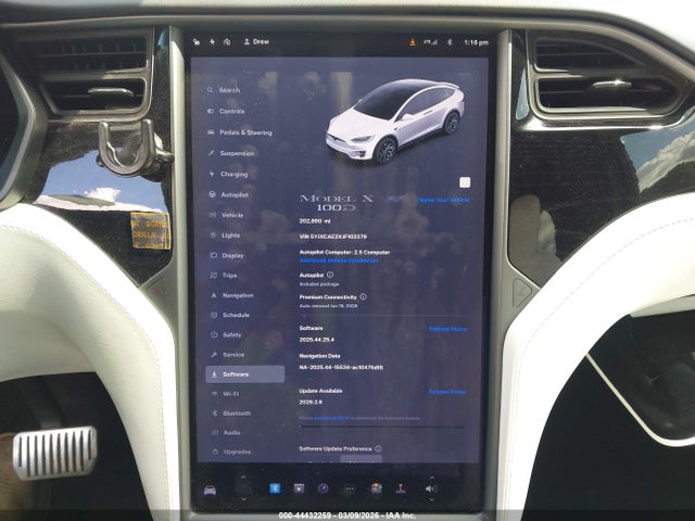 Продажа на аукционе авто 2018 Tesla Model X 100d/75d/p100d, vin: 5YJXCAE2XJF102379, номер лота: 44432259