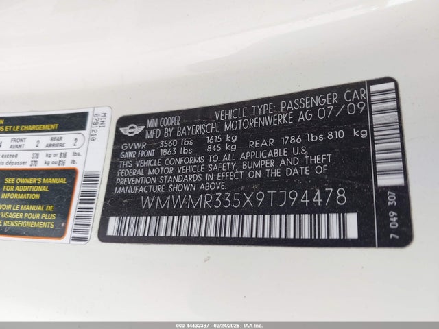 2009 MINI COOPER WMWMR335X9TJ94478 Photo 8