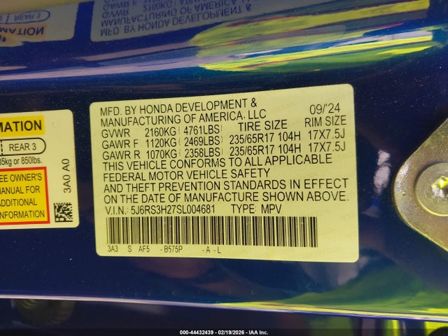 2025 HONDA CR-V 5J6RS3H27SL004681 Photo 8