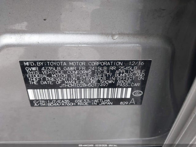 2017 LEXUS IS 300 JTHCM1D28H5017497 Photo 8