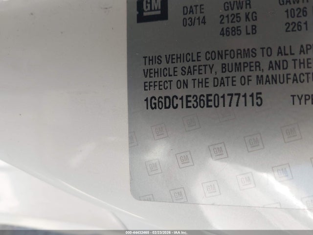 44432465 :رقم المزاد ، 1G6DC1E36E0177115 vin ، 2014 Cadillac Cts Performance مزاد بيع