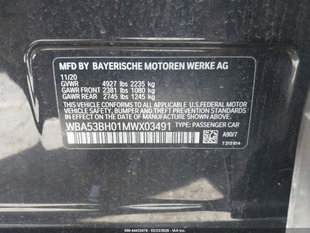 2021 BMW 530I WBA53BH01MWX03491 Photo 8