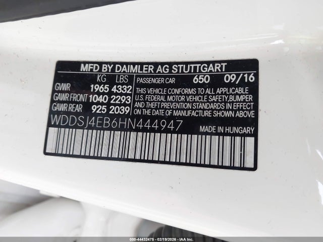 Aukcja sprzedaży 2017 Mercedes-benz Cla 250, vin: WDDSJ4EB6HN444947, numer aukcji: 44432475