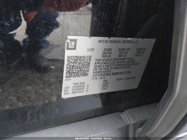 Aukcja sprzedaży 2021 Cadillac Escalade Esv 2wd Luxury, vin: 1GYS3JKL6MR197376, numer aukcji: 44432493