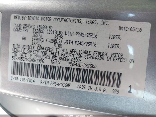 5TFSX5ENXJX061998 Toyota Tacoma Sr