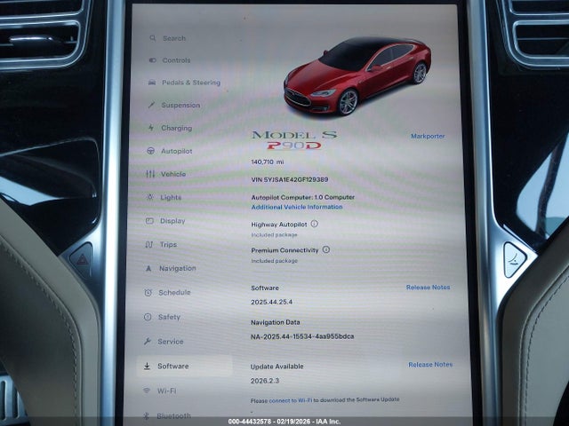 Aukcja sprzedaży 2016 Tesla Model S 90d/p100d/p85d/p90d, vin: 5YJSA1E42GF129389, numer aukcji: 44432578