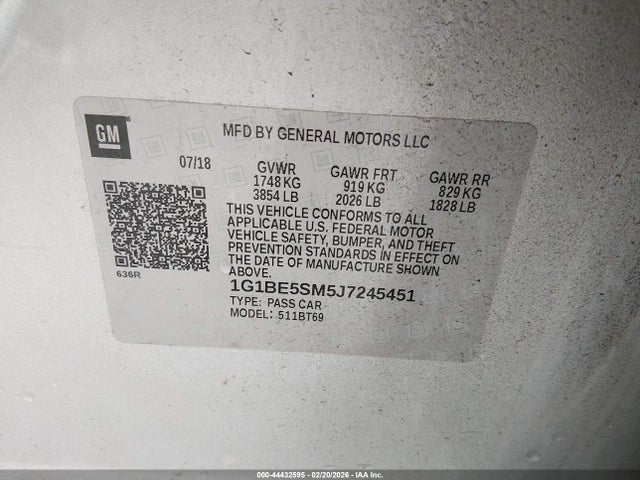 Chevrolet Cruze Lt Auto 2018 1G1BE5SM5J7245451 Image 9