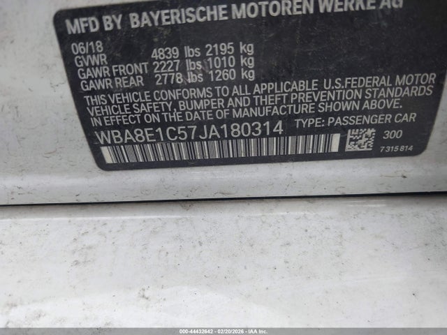 WBA8E1C57JA180314 BMW 330e Iperformance