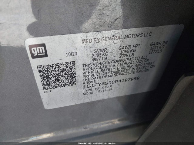 1G1FY6S00P4197959 Chevrolet Bolt Euv Fwd Lt