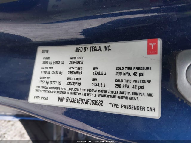 Aukcja sprzedaży 2018 Tesla Model 3 Long Range/performance, vin: 5YJ3E1EB7JF063582, numer aukcji: 44432721