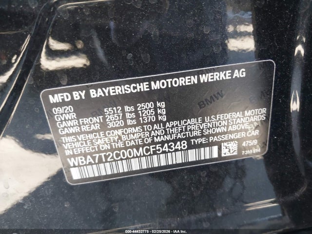 2021 BMW 740I WBA7T2C00MCF54348 Photo 8