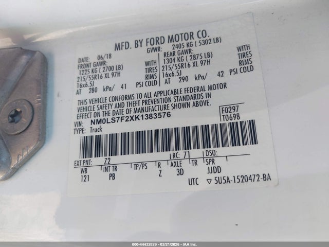 NM0LS7F2XK1383576 Ford Transit Connect Xlt