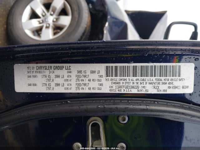 44432885 :رقم المزاد ، 1C6RR7FG6ES306326 vin ، 2014 Ram 1500 Tradesman مزاد بيع