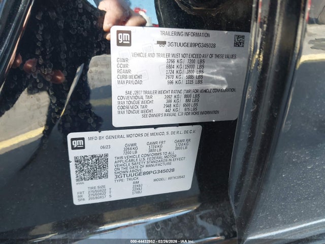 Продаж на аукціоні авто 2023 Gmc Sierra 1500 4wd  Short Box Denali, vin: 3GTUUGE89PG345028, номер лоту: 44432952