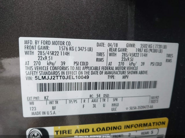 2018 LINCOLN NAVIGATOR 5LMJJ2TT0JEL10049 Photo 8