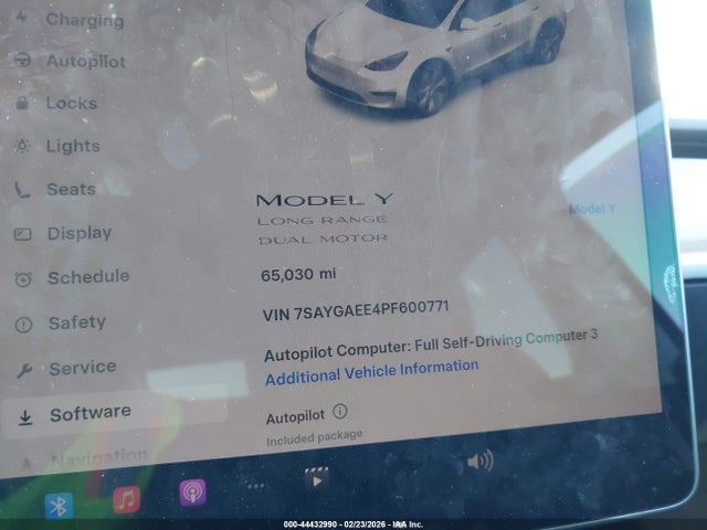 Aukcja sprzedaży 2023 Tesla Model Y Awd/long Range Dual Motor All-wheel Drive, vin: 7SAYGAEE4PF600771, numer aukcji: 44432990