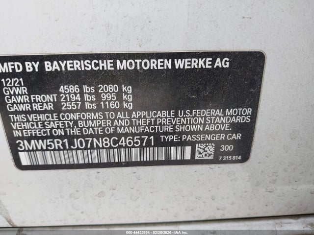 2022 BMW 330I 3MW5R1J07N8C46571 Photo 8