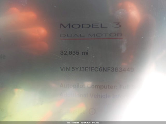 2022 TESLA MODEL 3 5YJ3E1EC6NF363449 Photo 6