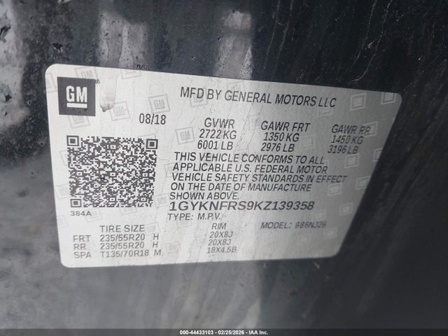 2019 CADILLAC XT5 1GYKNFRS9KZ139358 Photo 8