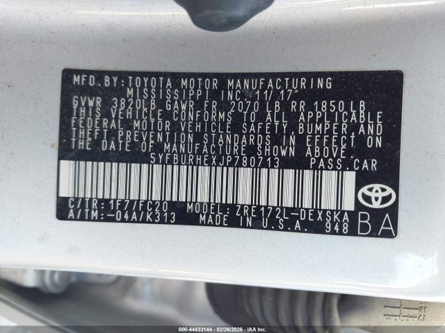 Toyota COROLLA SE 2018 5YFBURHEXJP780713 Image 9
