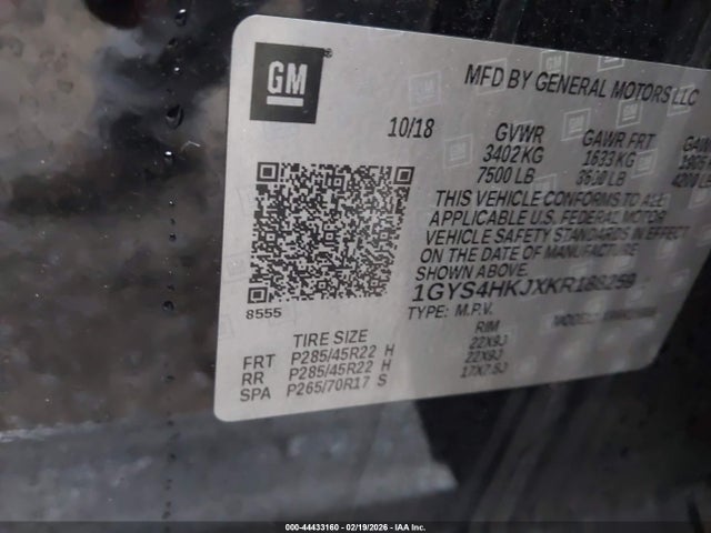 Aukcja sprzedaży 2019 Cadillac Escalade Esv Luxury, vin: 1GYS4HKJXKR188259, numer aukcji: 44433160