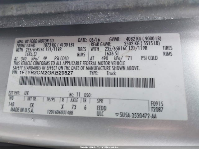 2016 FORD TRANSIT-250 1FTYR2CM2GKB29827 Photo 8