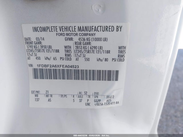 Ford F-250 Xl 2015 1FDBF2A6XFEA04523 Image 9