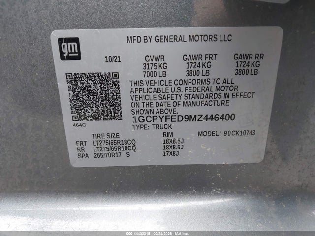 2021 CHEVROLET SILVERADO 1500 1GCPYFED9MZ446400 Photo 8