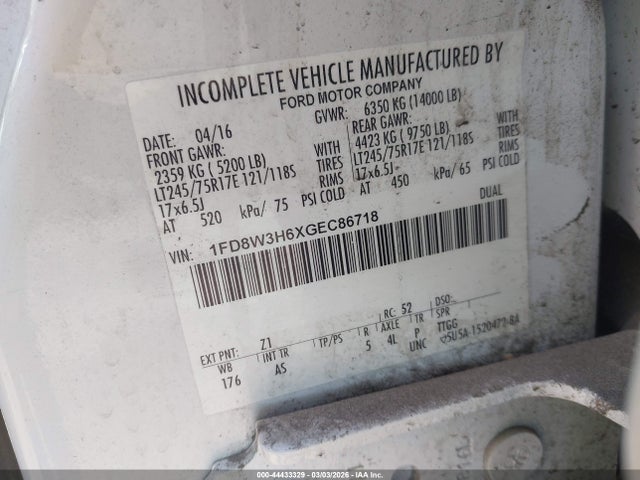 1FD8W3H6XGEC86718 Ford F-350 Chassis
