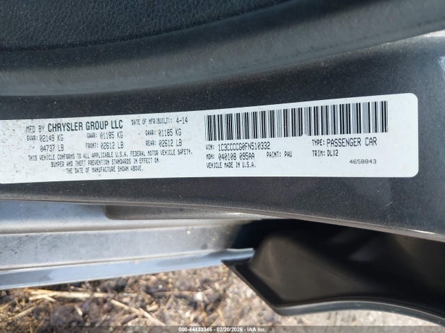 44433345 :رقم المزاد ، 1C3CCCCG0FN510332 vin ، 2015 Chrysler 200 C مزاد بيع