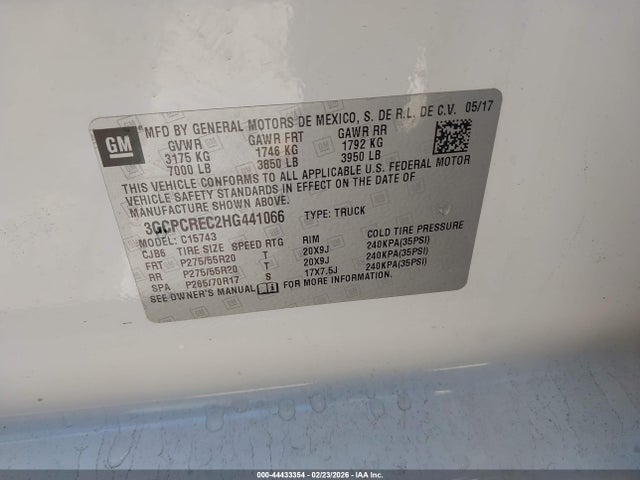 Chevrolet Silverado 1500 1lt 2017 3GCPCREC2HG441066 Image 9