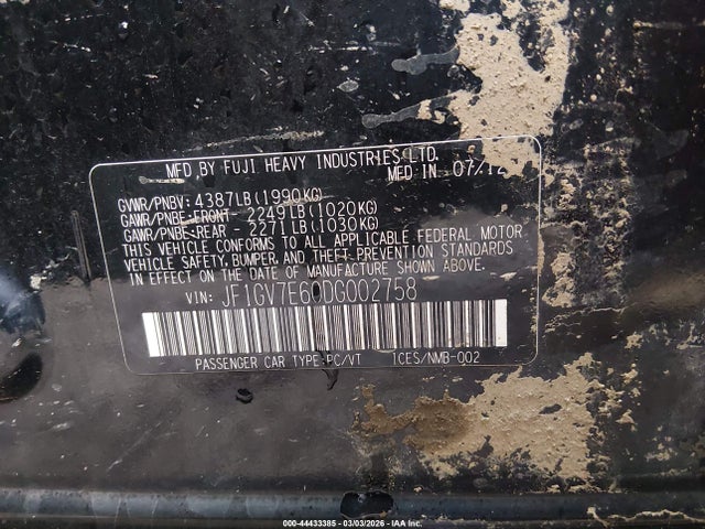 2013 SUBARU IMPREZA WRX JF1GV7E60DG002758 Photo 8