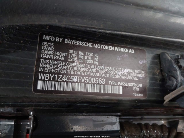 WBY1Z4C57FV500563 BMW I3 Base W/range Extender