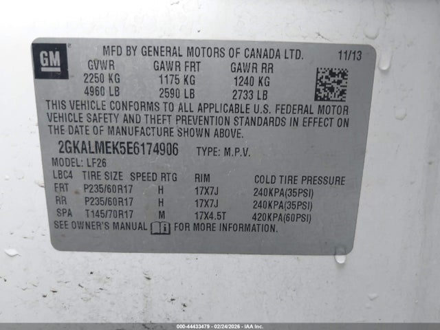GMC Terrain Sle-1 2014 2GKALMEK5E6174906 Image 9