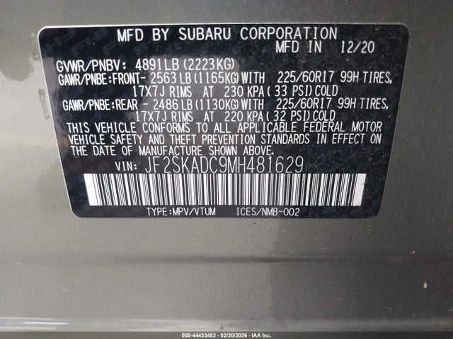 JF2SKADC9MH481629 Subaru Forester