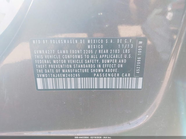 Aukcja sprzedaży 2014 Volkswagen Jetta 1.8t Se, vin: 3VWD17AJ6EM240265, numer aukcji: 44433504