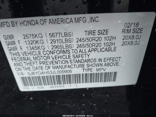 2018 ACURA MDX 5J8YD4H53JL009906 Photo 8