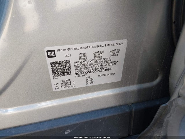 3GNAXWEG0PL264994 Chevrolet Equinox Awd Rs