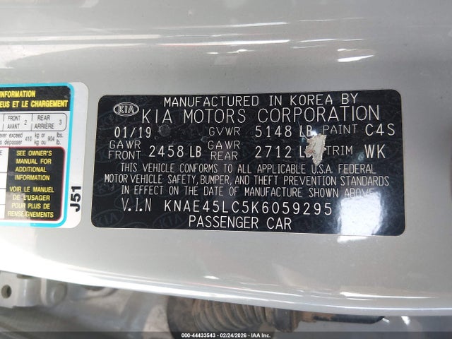 KNAE45LC5K6059295 KIA Stinger Gt1