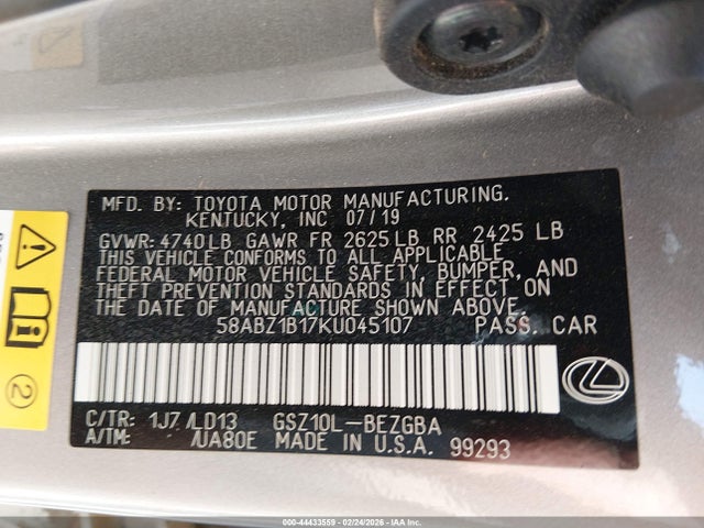 2019 LEXUS ES 350 58ABZ1B17KU045107 Photo 8
