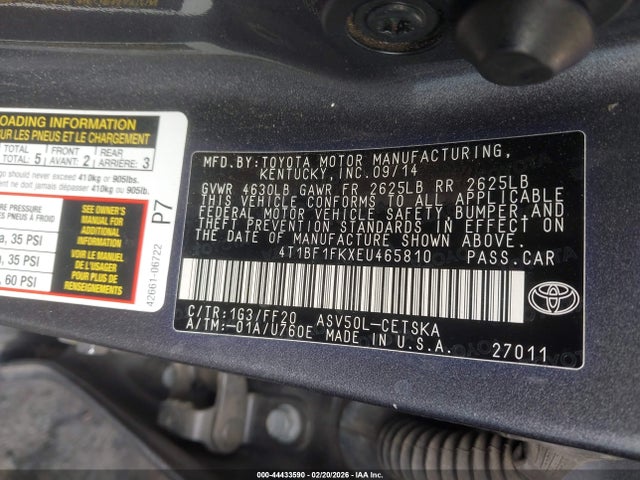 Toyota CAMRY SE 2014 4T1BF1FKXEU465810 Image 9