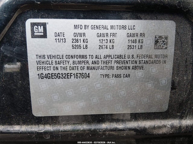 Buick Lacrosse Premium I Group 2014 1G4GE5G32EF167604 Image 9