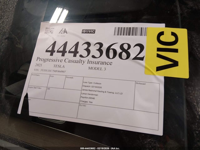 Aukcja sprzedaży 2021 Tesla Model 3 Performance Dual Motor All-wheel Drive, vin: 5YJ3E1EC7MF064907, numer aukcji: 44433682